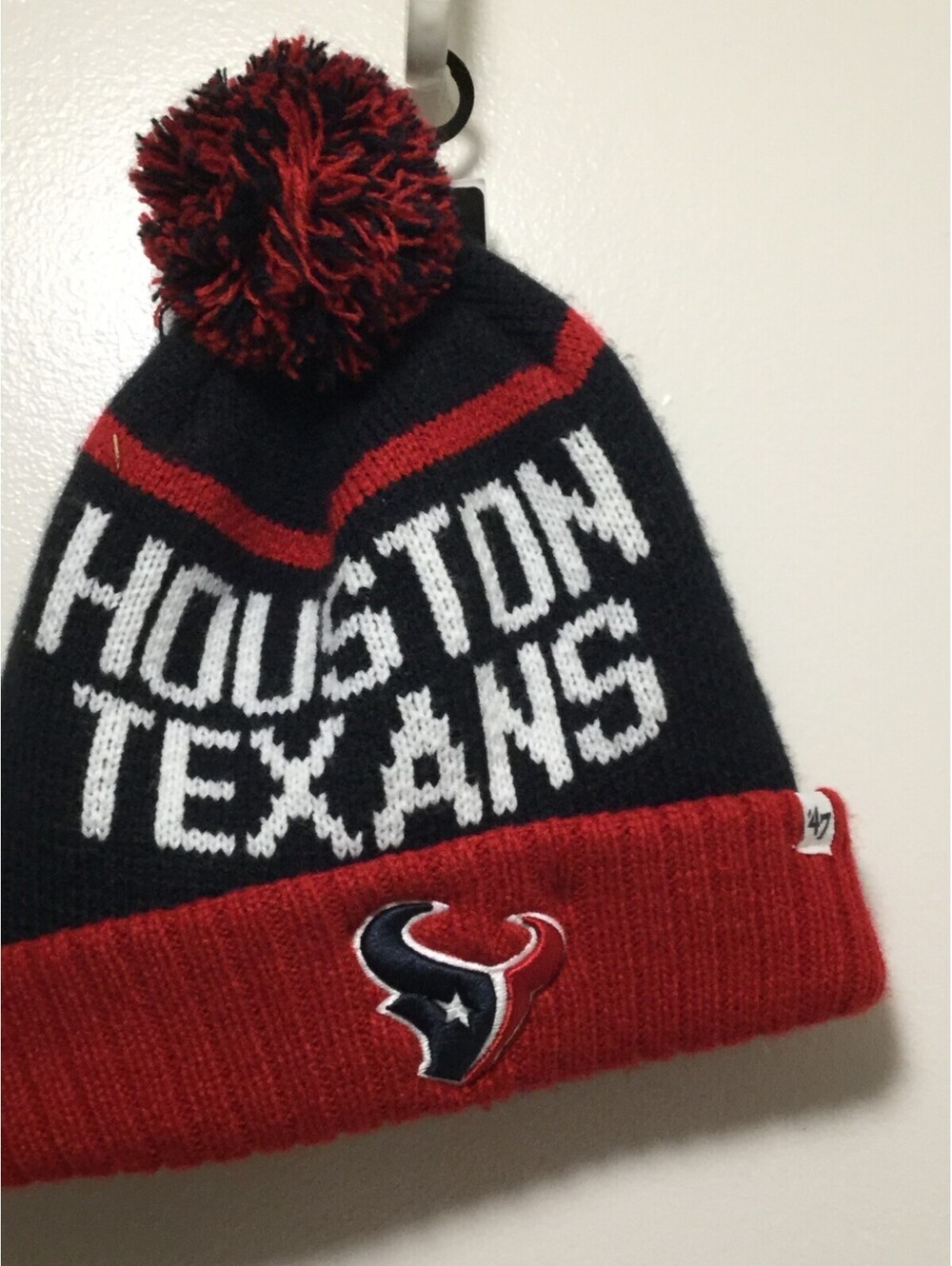 Houston Texans NFL Knit Pom Beanie Winter Hat Navy Adult